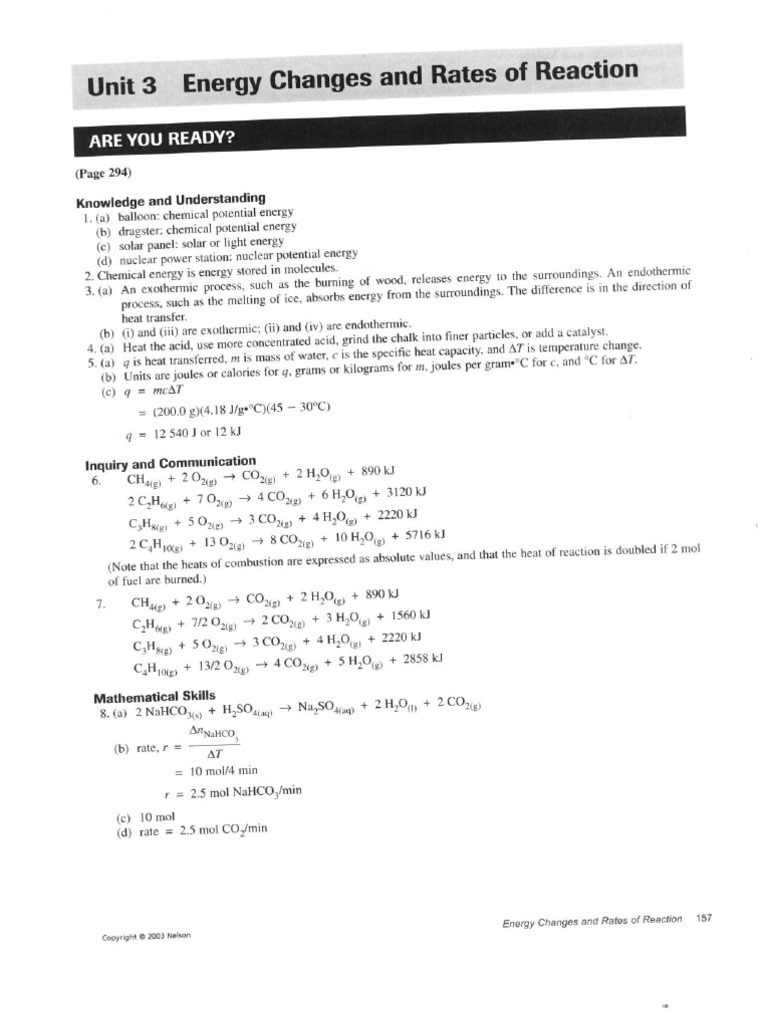 Chemistry Grade 12 Nelson Textbook Answers