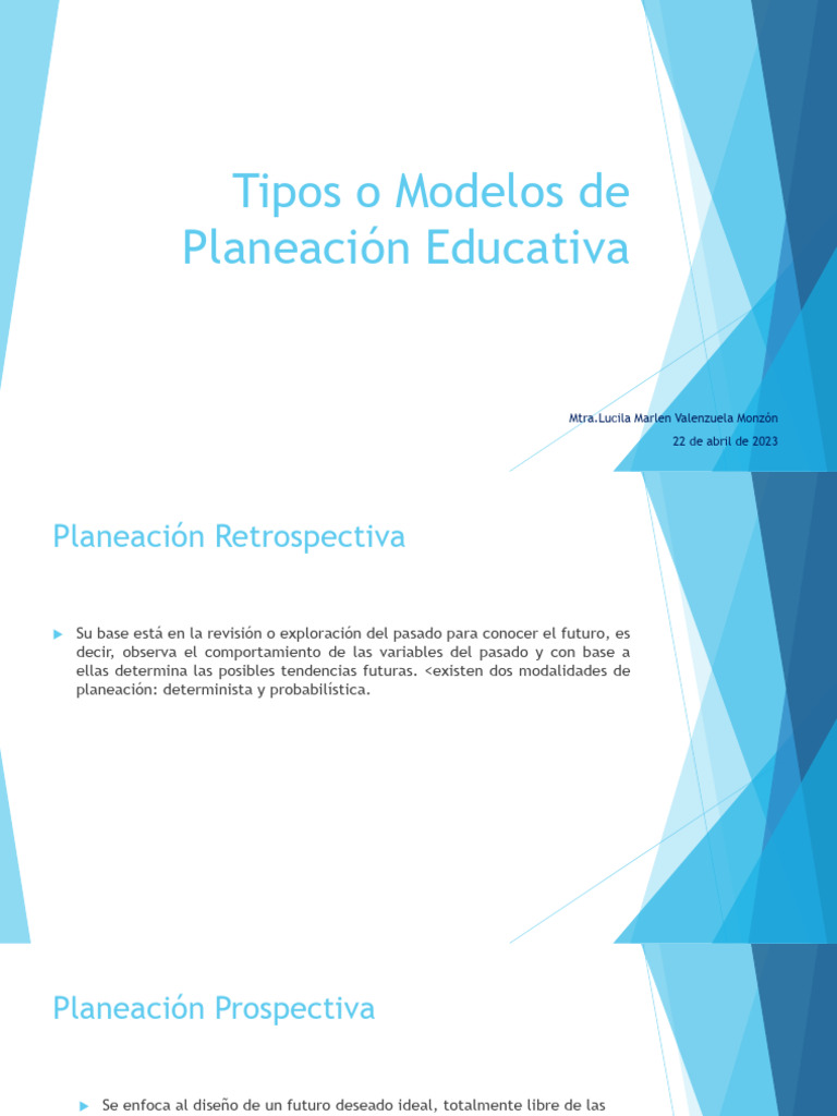 Tipos y Modelos de Planeación Educativa | PDF