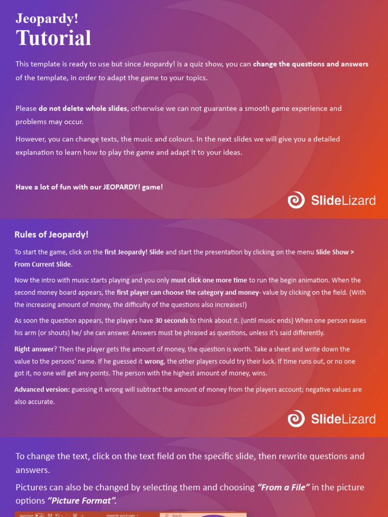 Jeopardy! Game Template Guide | PDF