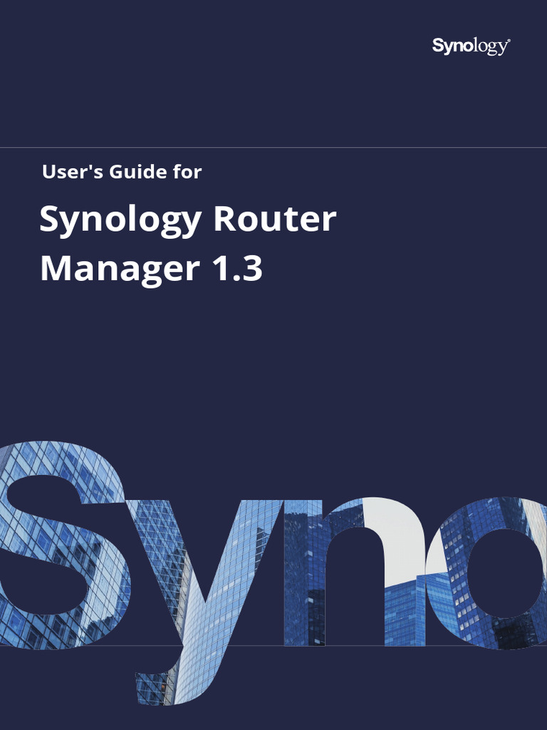 Synology Router Manager User Guide | PDF | Computer Network | Wi Fi