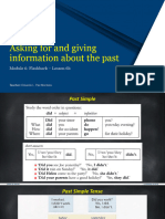 Lesson 6b - Asking For and Giving Information About The Past