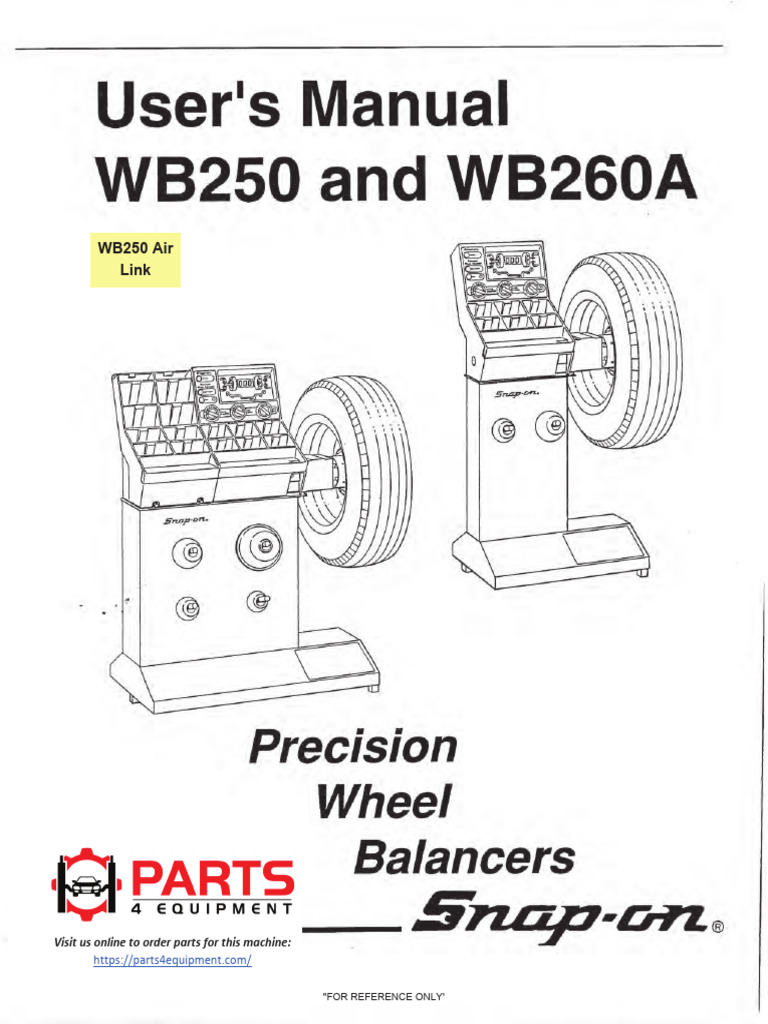 SnapOn WB250, WB260A Parts PDF