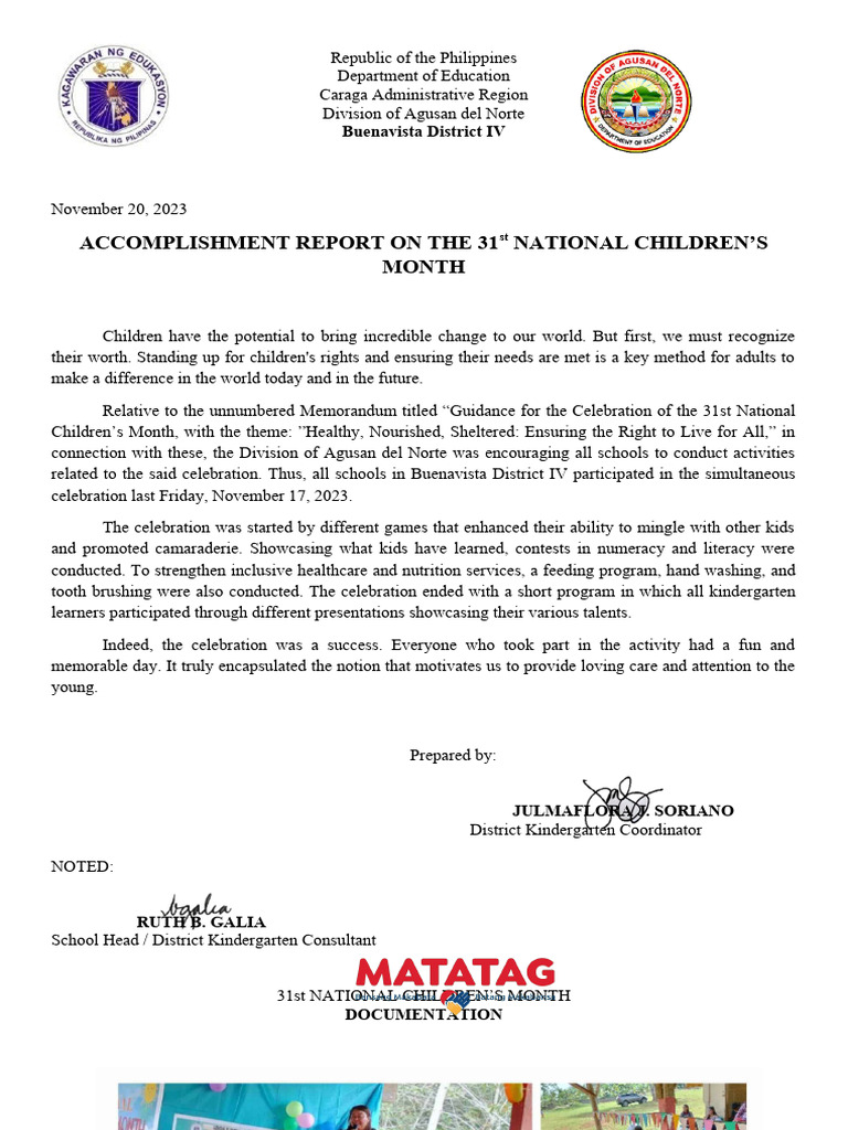 Children's Month Celebration Report | PDF