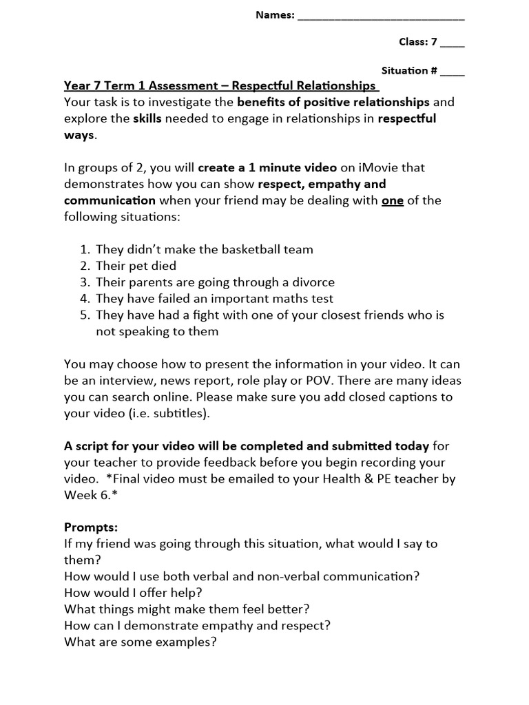 2022 year 7 term 1 assessment pdf