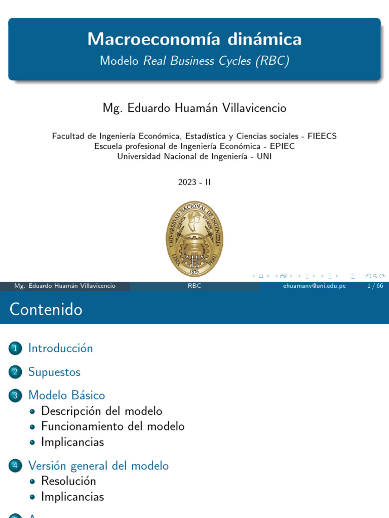 Macrodinámica - Modelo RBC | PDF | Ecuaciones | Logaritmo