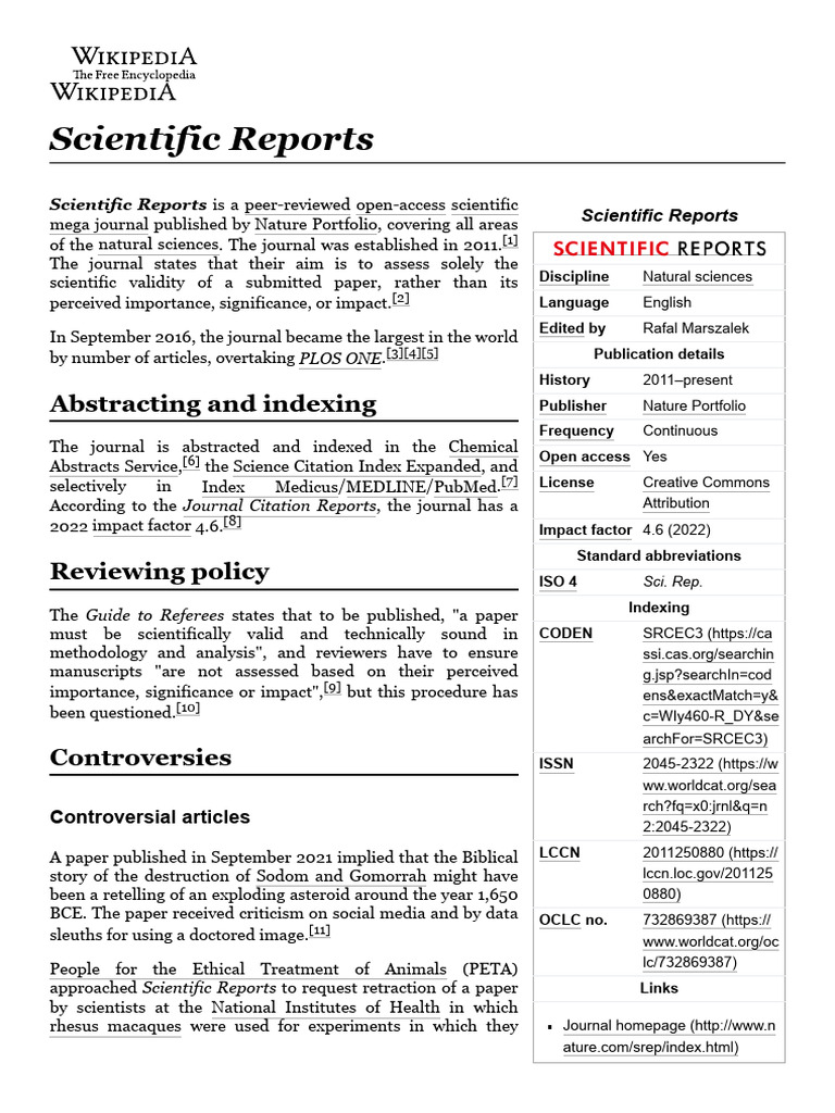Scientific Reports | PDF | Science & Mathematics