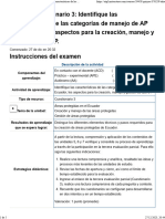 Examen (AAB02) Cuestionario 3 Identifique Las Características de Las Categorías de Manejo de AP en Ecuador, Los Aspectos para La Creación, Manejo y Gestión de Las AP.