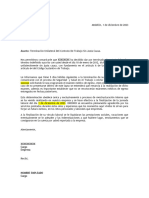 Carta para La Terminación Unilateral de Contrato