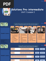 Solutions - Pre-Intermediate Unit 1 Lesson 1