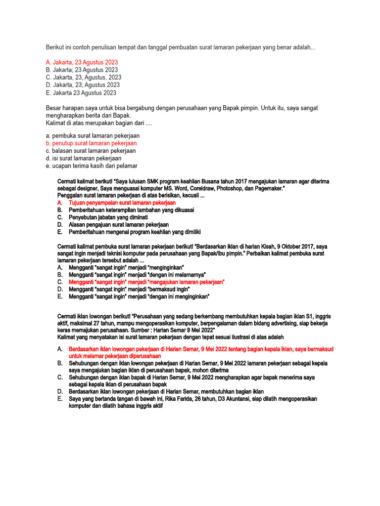 SOAL LATIHAN SEBELUM PTS | PDF