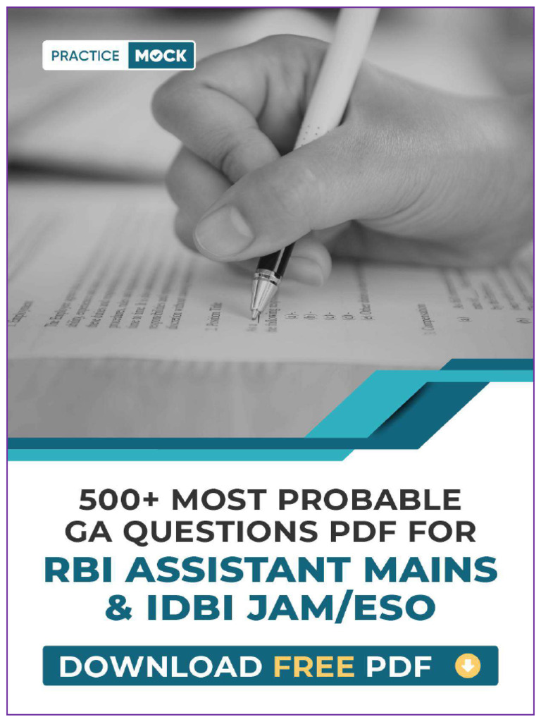 500+ GA Questions For RBI & IDBI | PDF | Art