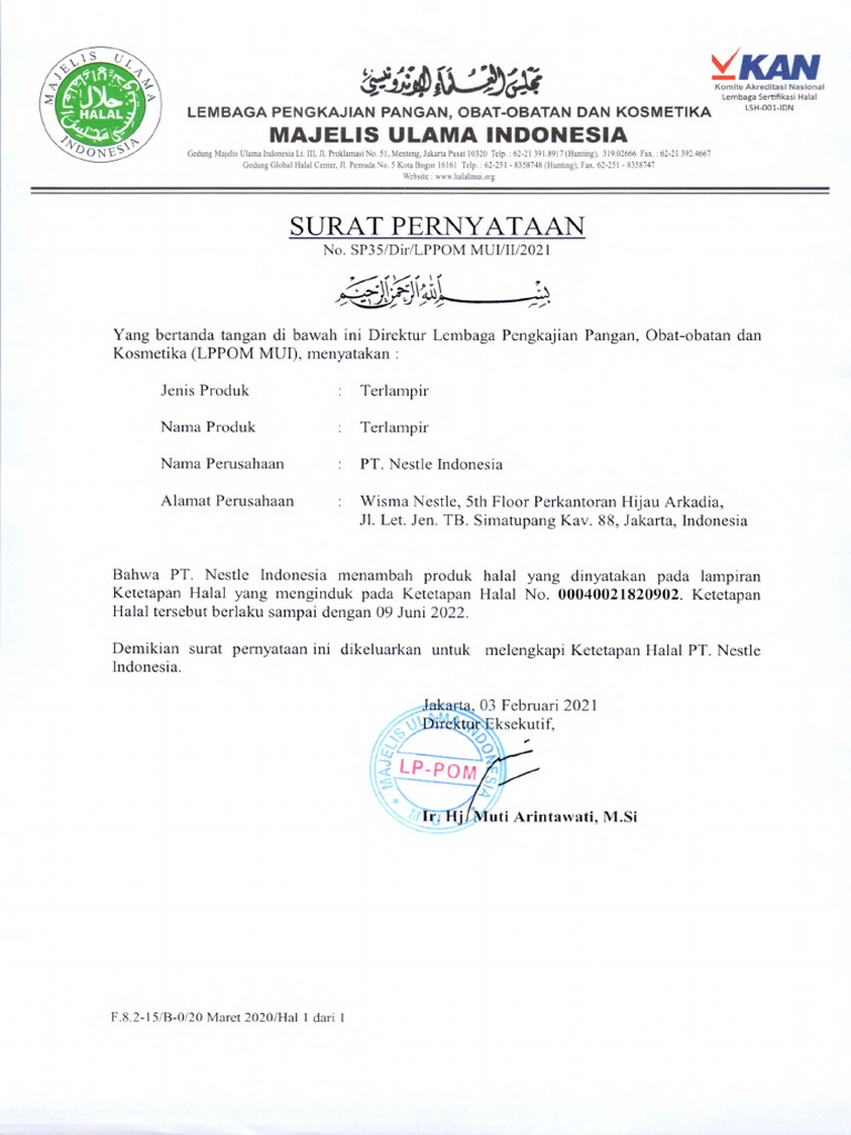 Halal Decree Docello Dessert Base Nestle_Indonesia_00040021820902