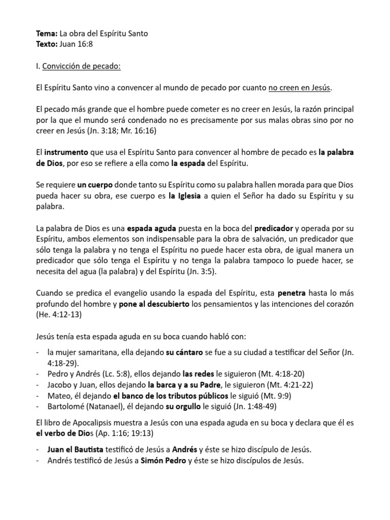 La Obra Del Espíritu Santo | PDF | Jesús | Evangelio de Mateo