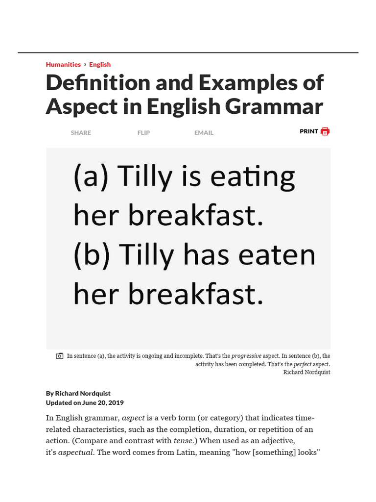 Understanding Aspect in English Grammar | PDF