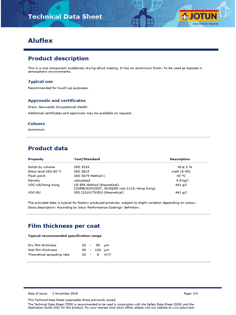 Aluflex - Technical Data Sheet | PDF | Technology & Engineering