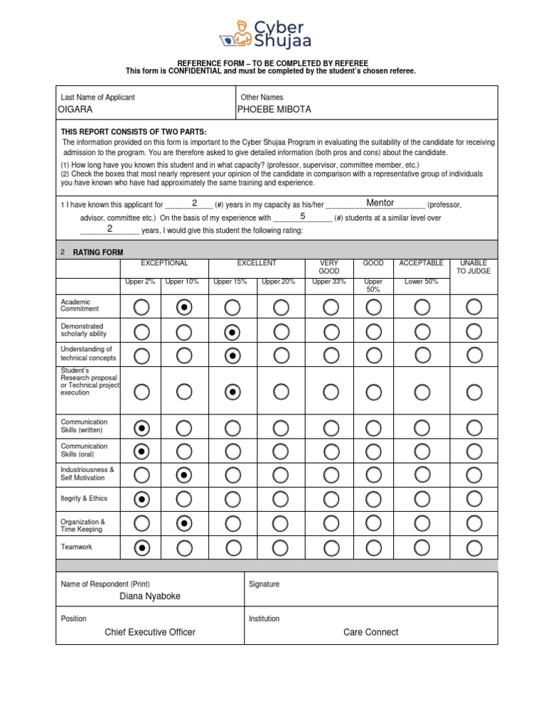 004 - CYBER SHUJAA - REFERENCE FORM - Fillable | PDF