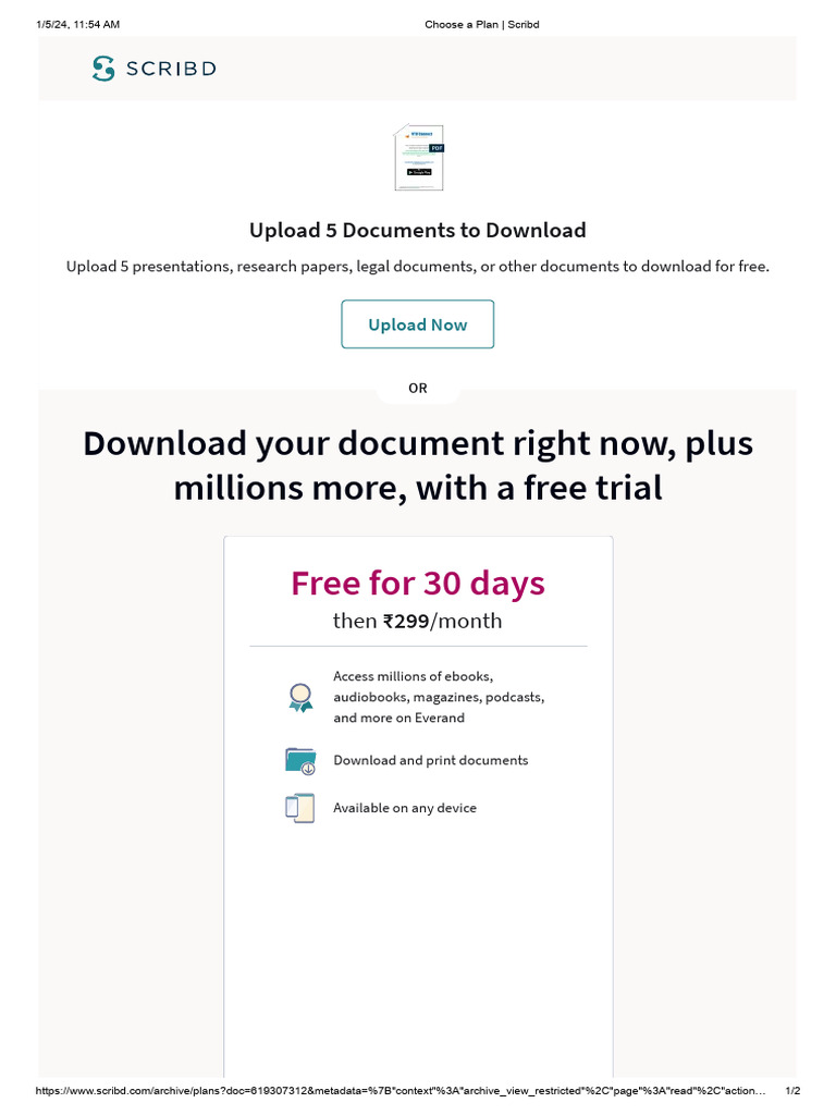 Choose A Plan - Scribd | PDF