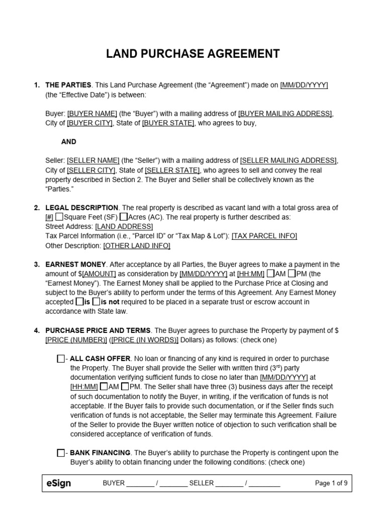 Land Purchase Agreement PDF
