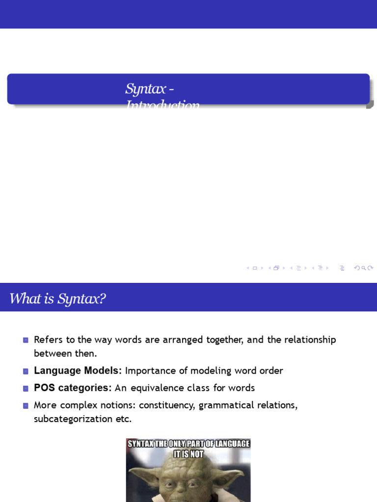 Unit 3 - Introduction To Syntax Parsing | PDF