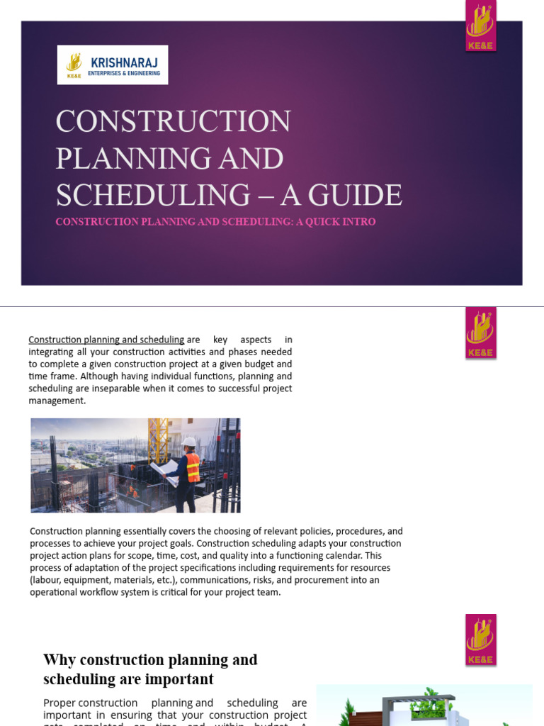 Construction Planning and Scheduling Guide | PDF | Planning | Procurement
