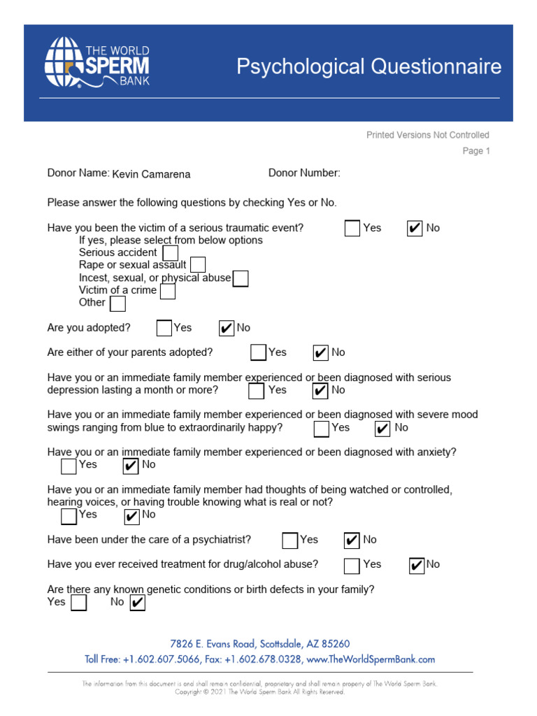 Psychologist Questions PDF