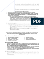 CHCC 107 Adsorption Notes