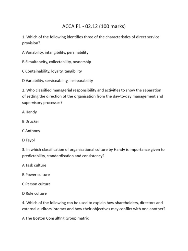 Acca F1 - 02.12 | PDF