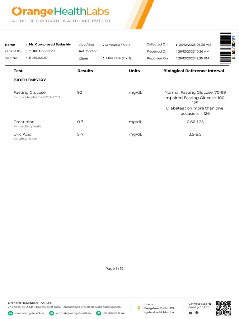 bLOOD TEST | PDF
