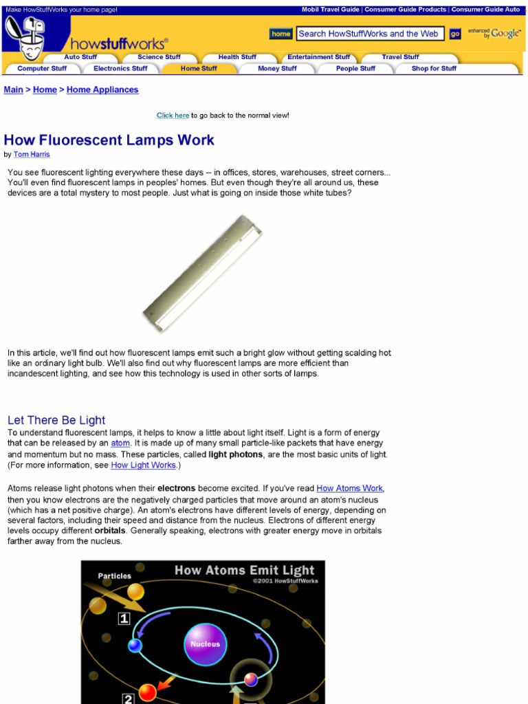 Fluorescent Lamps How They Work PDF