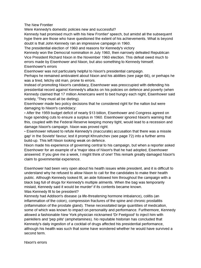 JFK's Presidency PDF