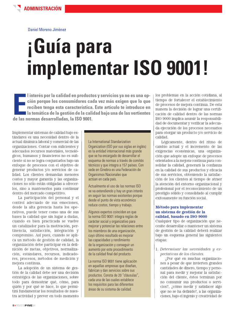 Guía para Implementar Iso 9001 | PDF