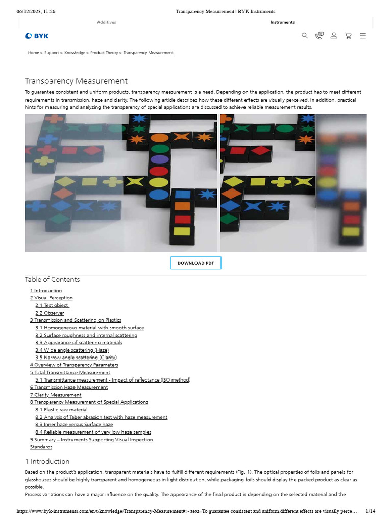 Transparency Measurement BYK Instruments PDF