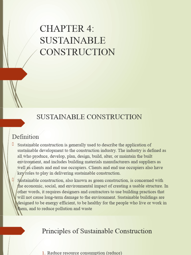 Principles of Sustainable Construction | PDF