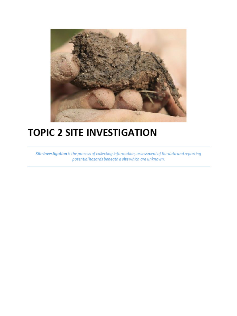 Site Investigation Procedures and Techniques | PDF | Civil Engineering ...