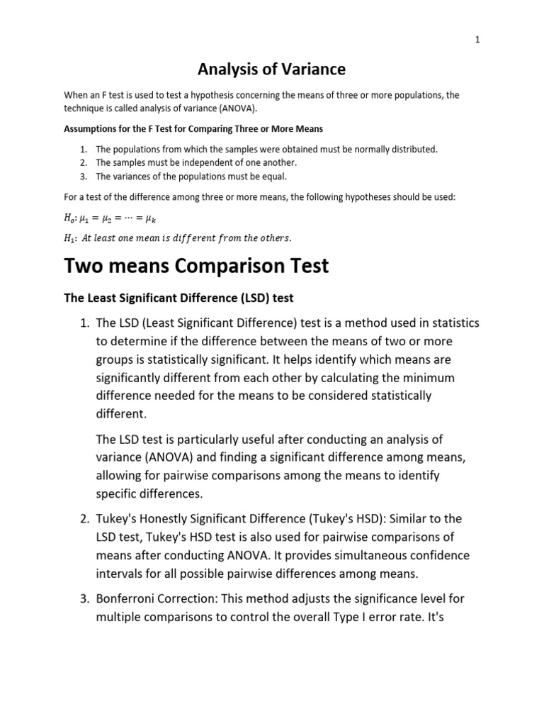 Anova with lsd test pdf
