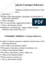 Consumer Analysis (Consumer Behavior)