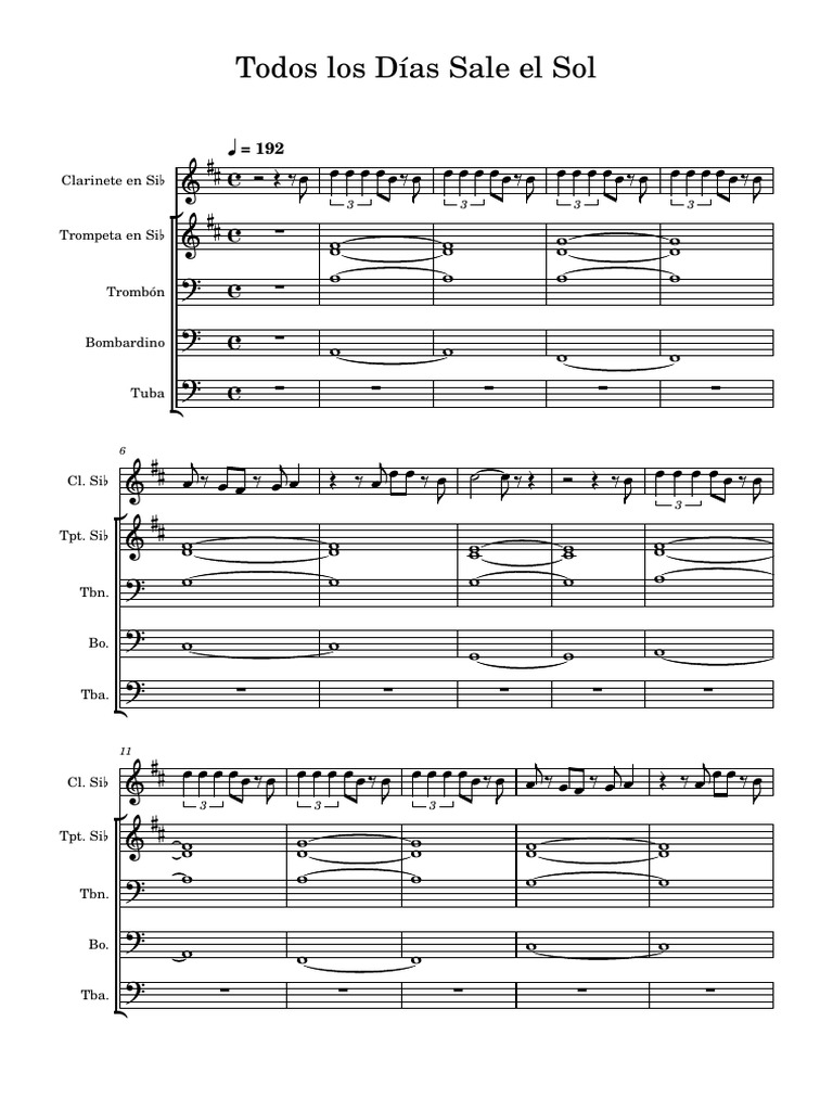 Todos Los Días Sale El Sol-Partitura y Partes | PDF