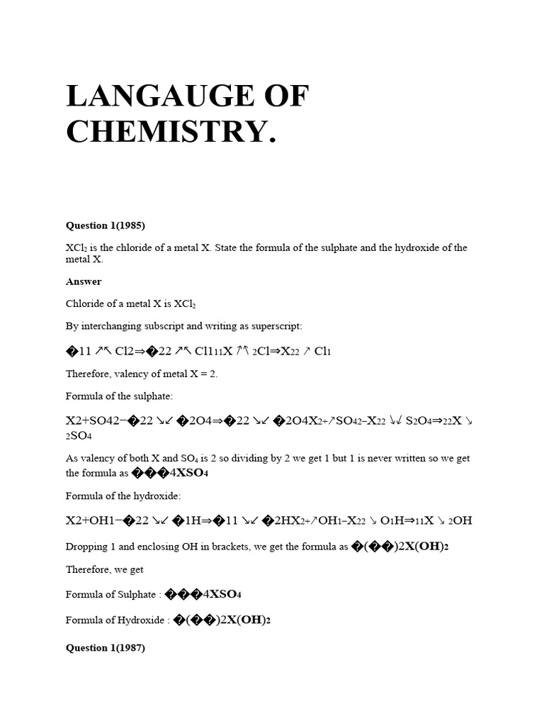 Langauge of Chemistry | PDF | Science & Mathematics