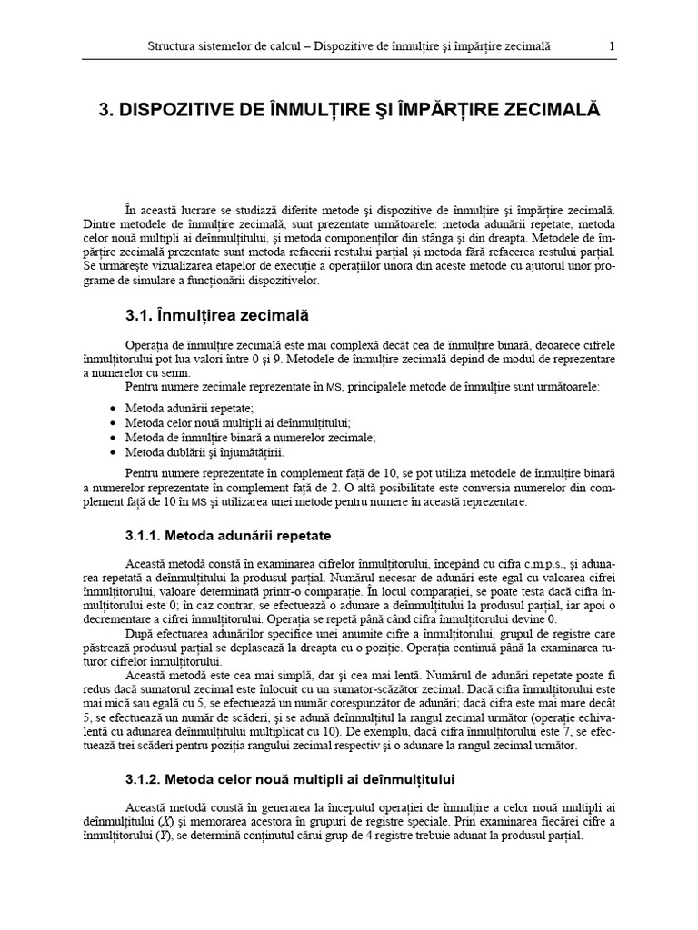 Circuite Inmultire Impartire Zecimala | PDF