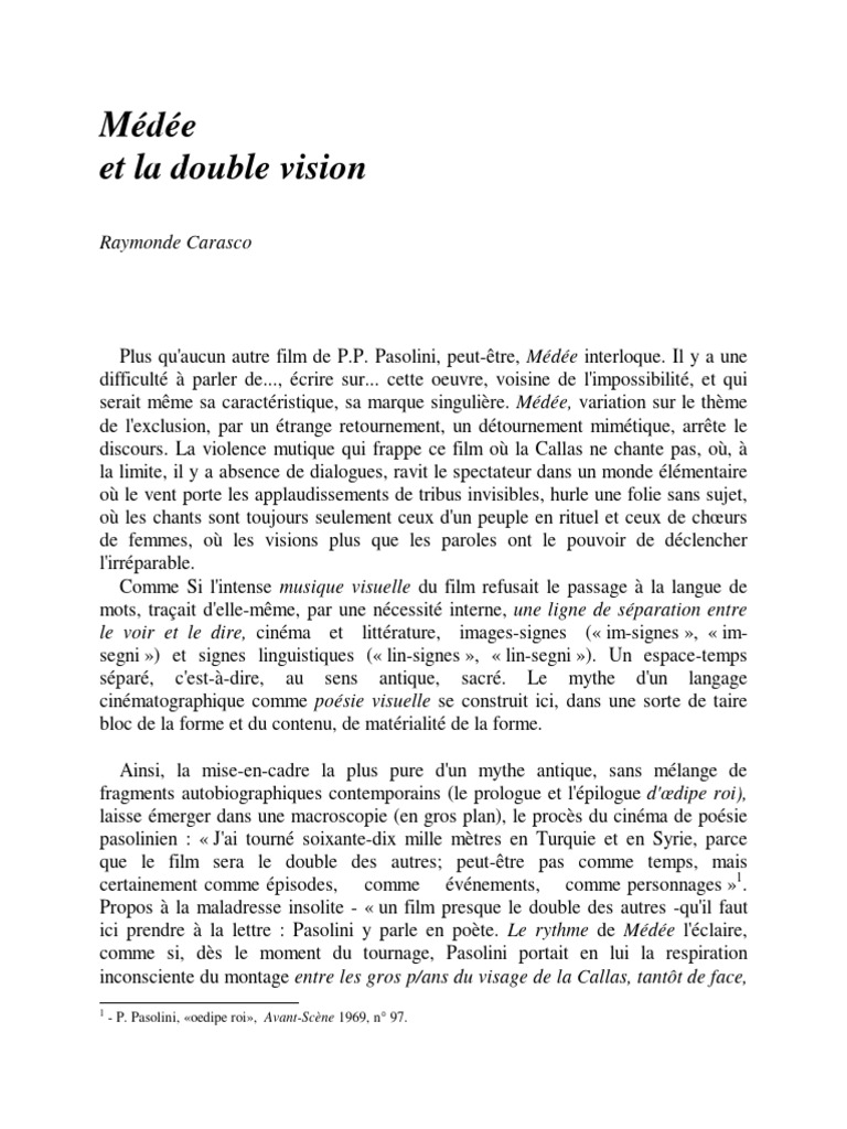 Medee Ou Double Vision | PDF