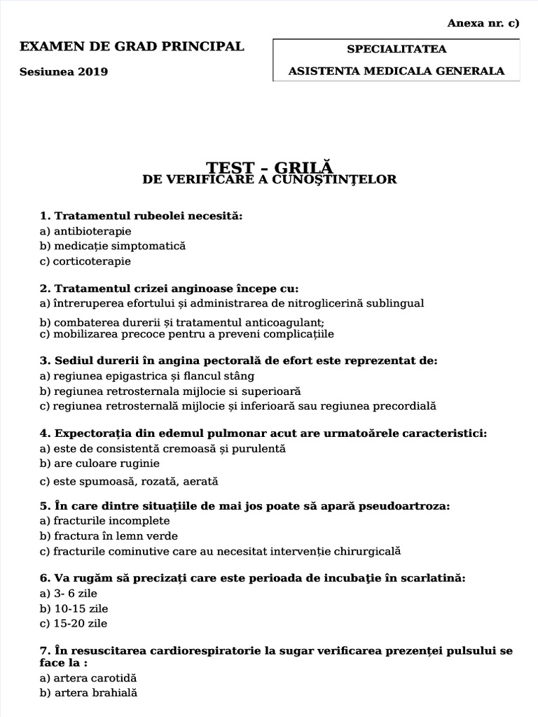 PDF 2019 Grad Principal 01 Test Grila Amg2019 - Compress | PDF