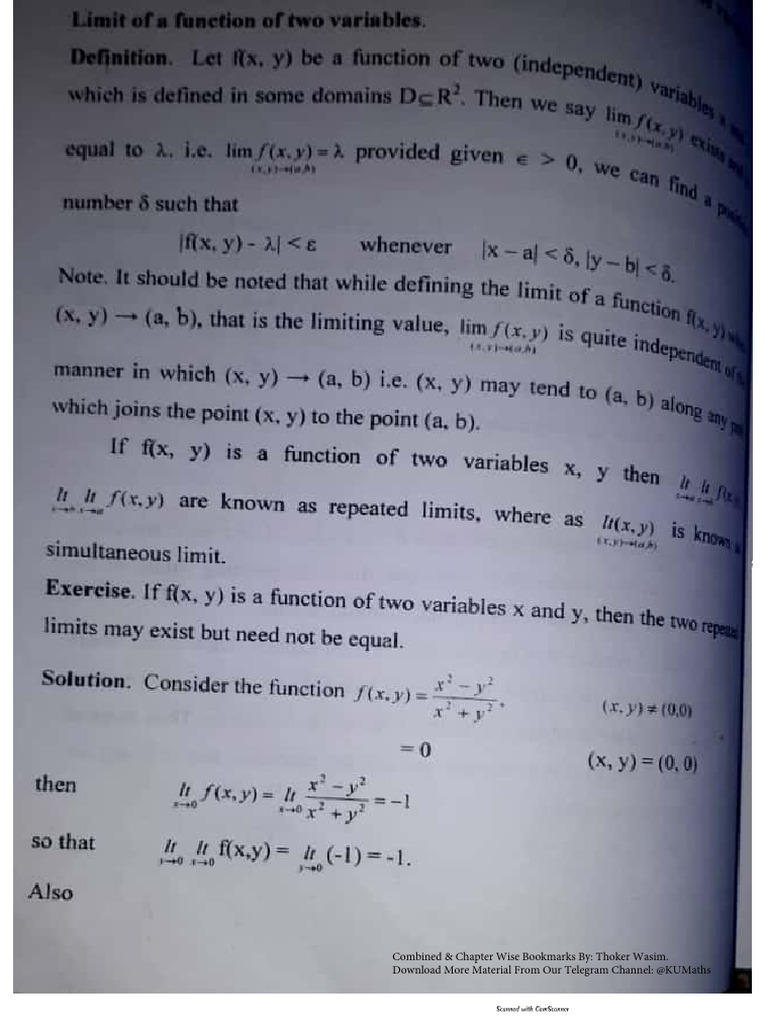 Advanced Calculus (2019) | PDF
