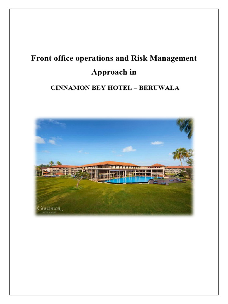 Hotel Operations & Risk Mgmt. | PDF