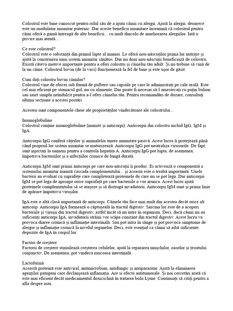 Colostrum PT Caini | PDF