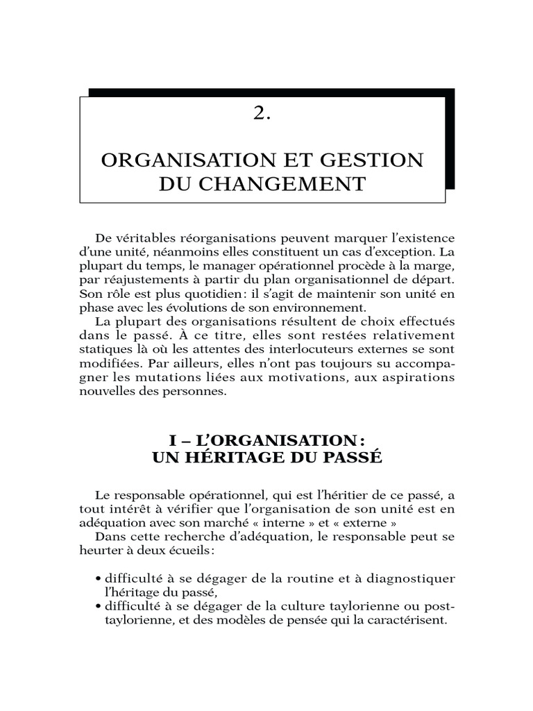 Organisation Et Gestion Du Changement | PDF