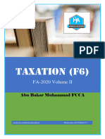 Taxation - F6 Fa 2020 Volume Ii (4706)