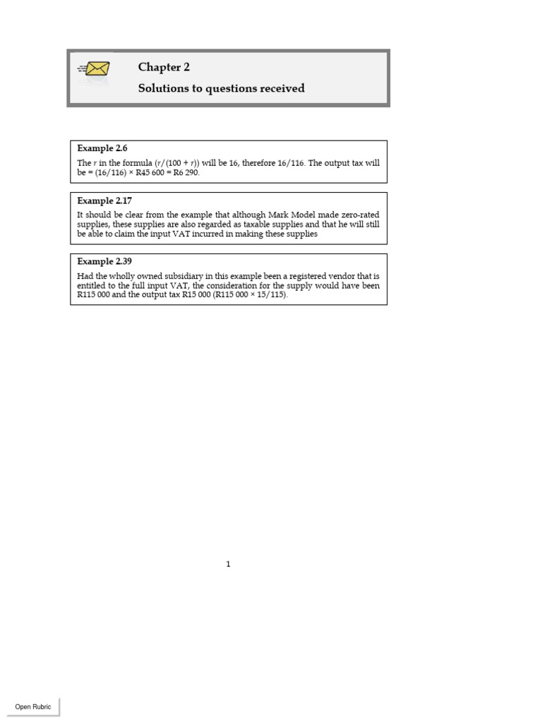 01 BA Chapter 2 VAT Solutions 2022 | PDF