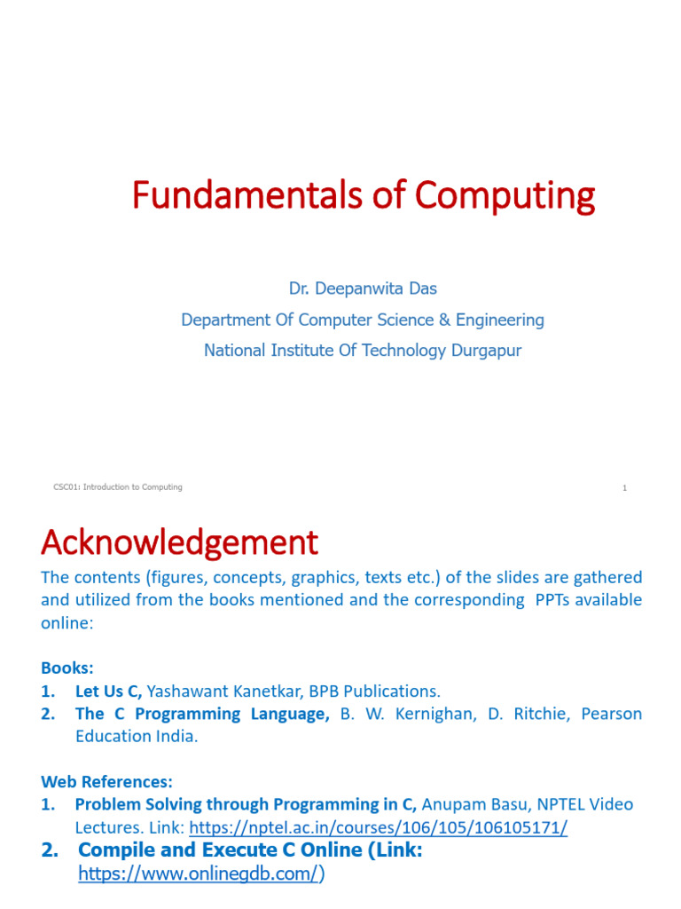 Chapter 01 - Fundamentals of Computing | PDF