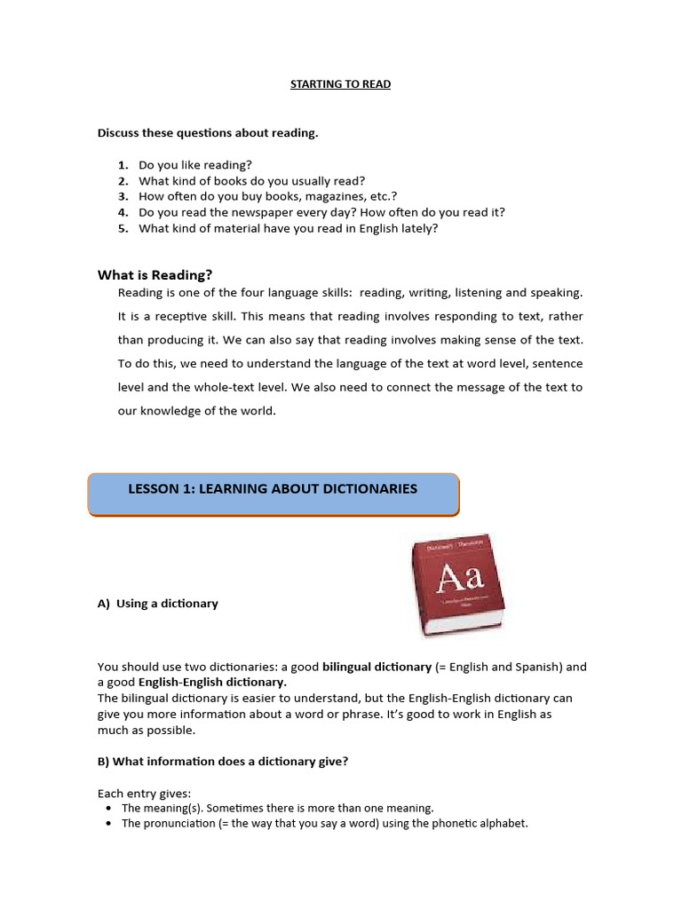 Starting To Read + Parts of Speech Ila 1-Ila 2 Ust | PDF