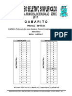 Gabarito Matematica Semec2017